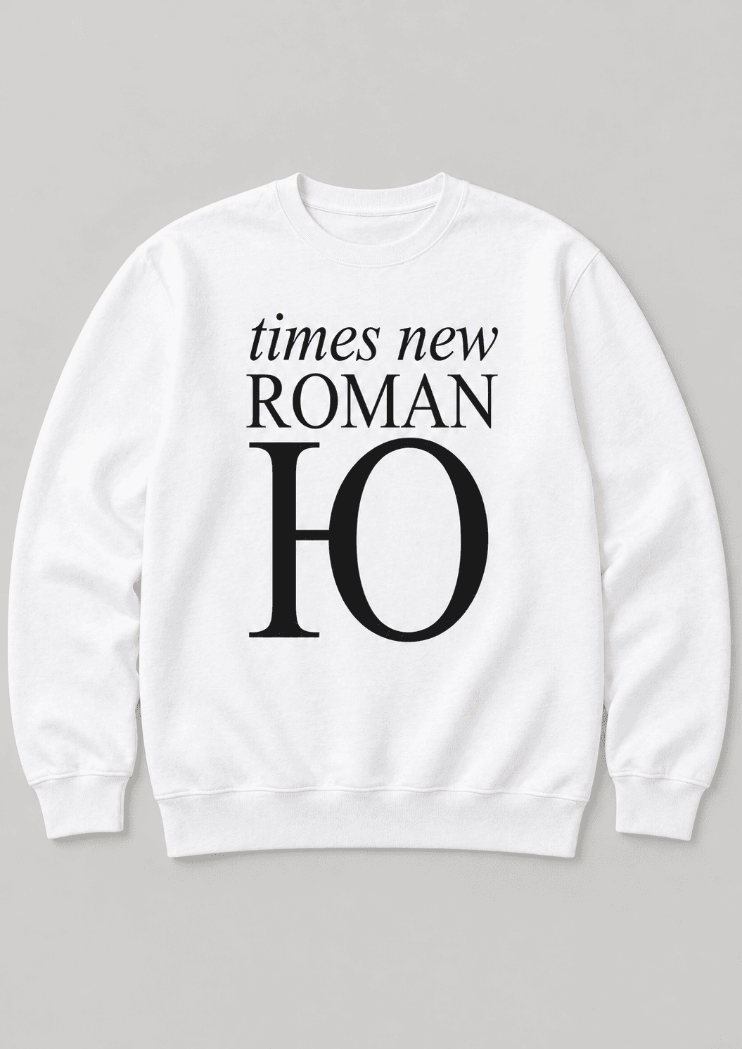 Свитшот «Times New Roman» — AI-визуализация